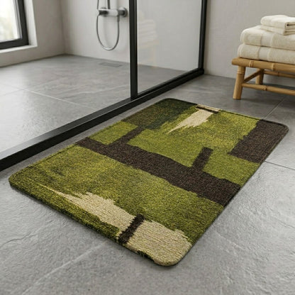 Retro Vintage Green Diatom Mud Bath Mat