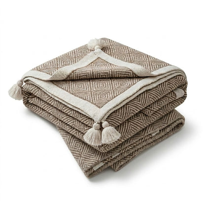 Bohemian Geometric Knit Nap Blanket