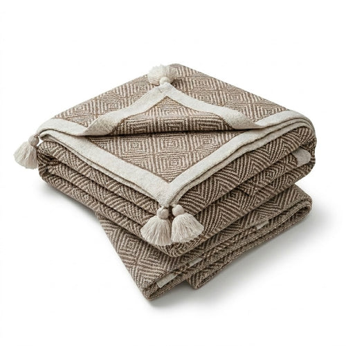Bohemian Geometric Knit Nap Blanket