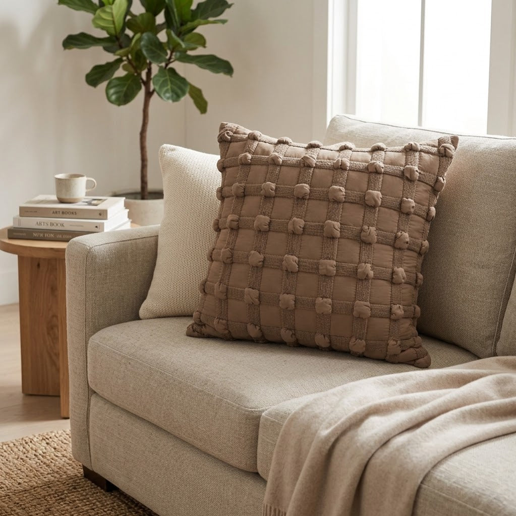 Wabi-Sabi Geometric Bubble Cushion Cover