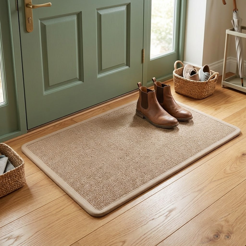Beige Linen Quick-Dry Bath Mat