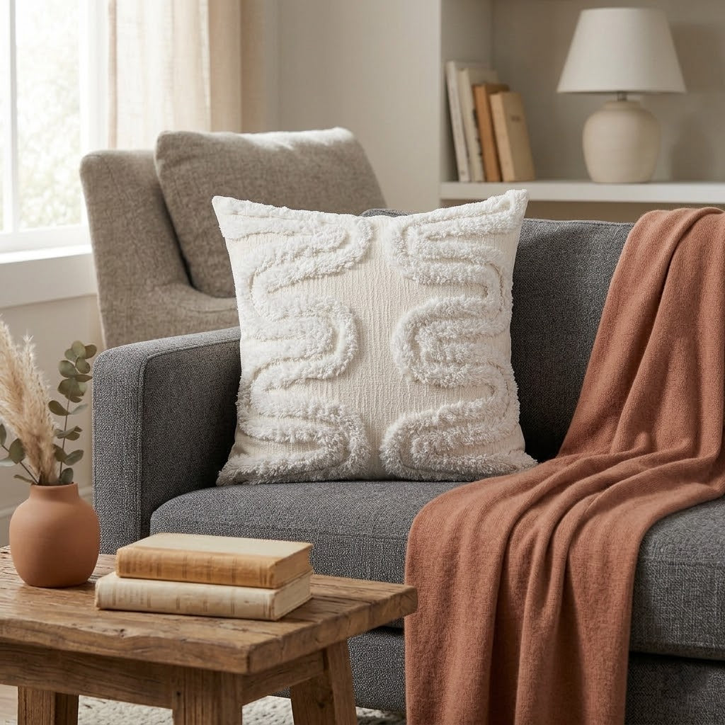 Double-Layer Wave Cushion Cover