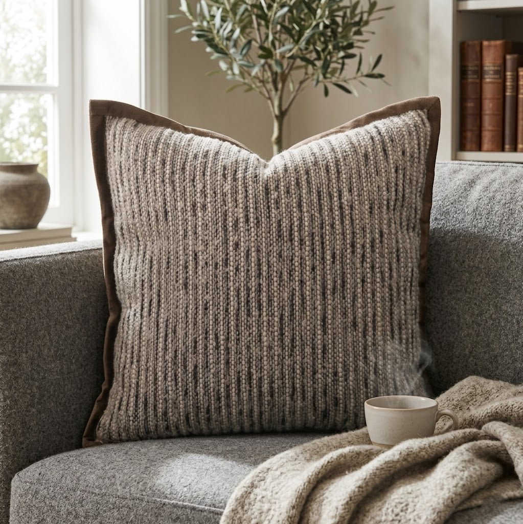 Striped Wide-Edge Cushion Cover