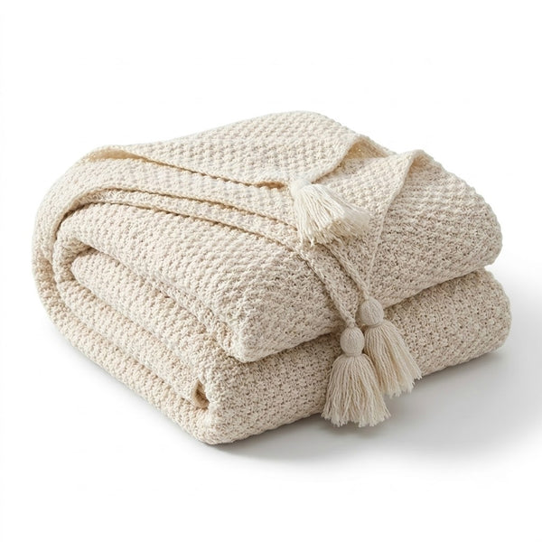 Minimalist Knitted Throw Blanket